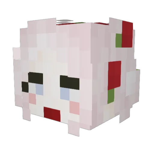 _Pompadour Minecraft avatar head, 3D render