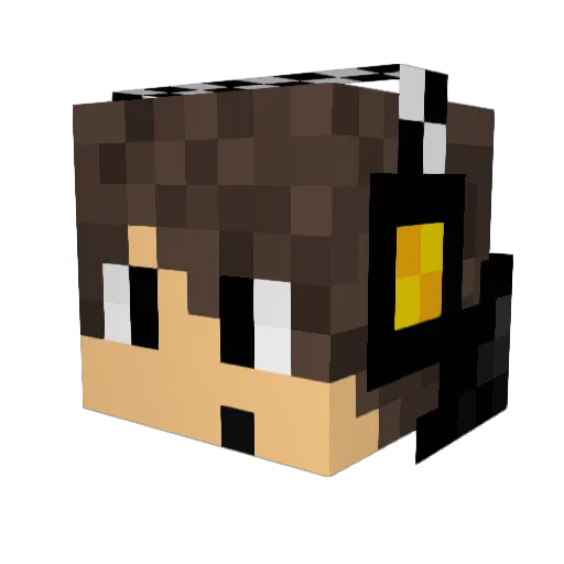 _PopperCraft_ Minecraft avatar head, 3D render