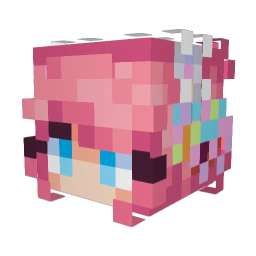 _Popz Minecraft avatar head, 3D render