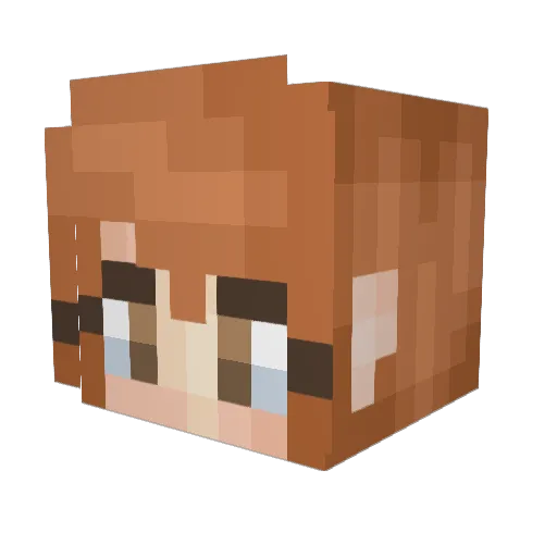 _PrettyInPink Minecraft avatar head, 3D render