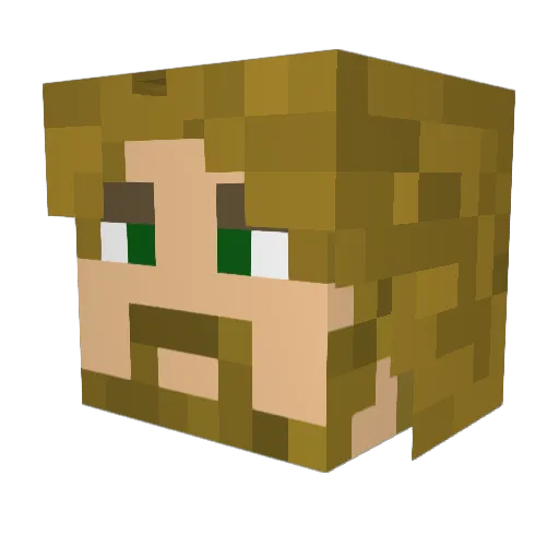 _Professor_P_ Minecraft avatar head, 3D render
