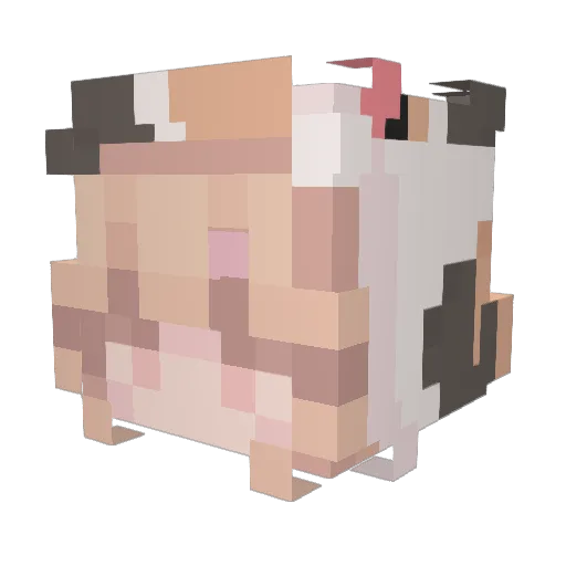 _Prue Minecraft avatar head, 3D render