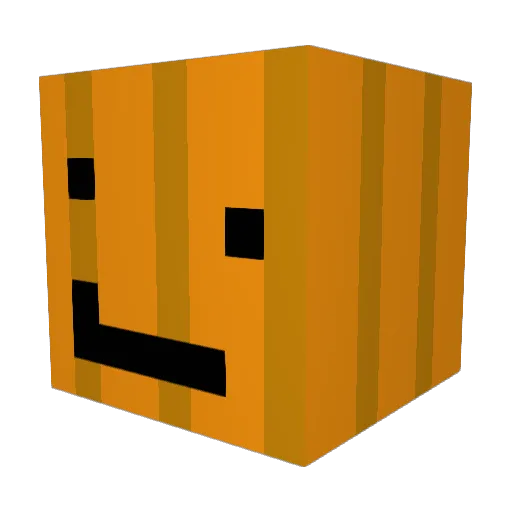 _Pumpko Minecraft avatar head, 3D render