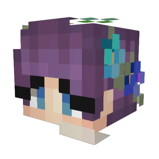 _PurpleHoney_ Minecraft avatar head, 3D render