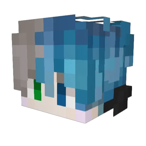 _Q1ntyq Minecraft avatar head, 3D render