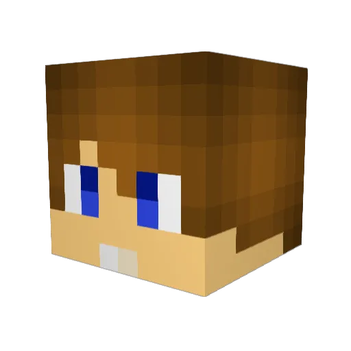 _QCMen_ Minecraft avatar head, 3D render