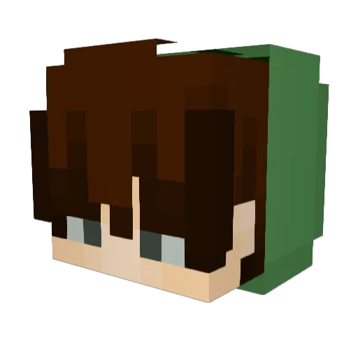 _QiuTian_ Minecraft avatar head, 3D render