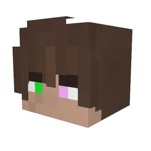 _Qlover Minecraft avatar head, 3D render