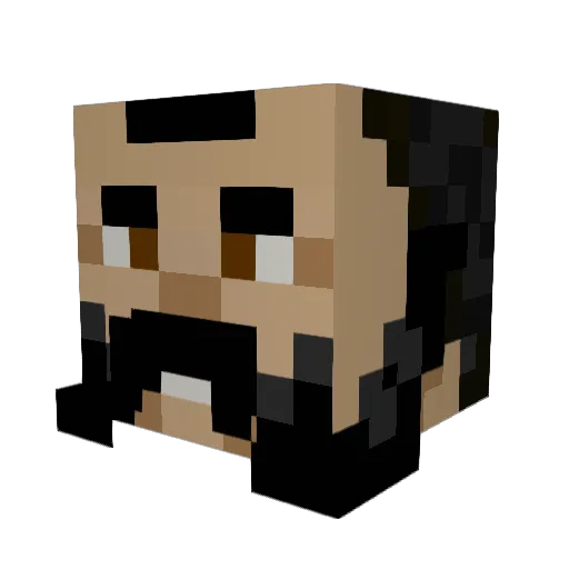 _Qued Minecraft avatar head, 3D render