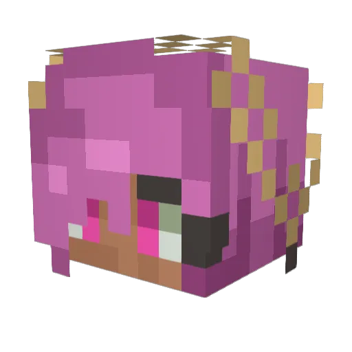 _QueenVee_ Minecraft avatar head, 3D render