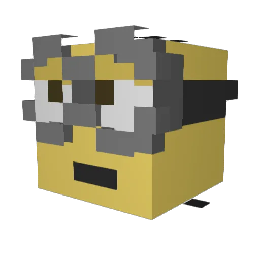 _R1o Minecraft avatar head, 3D render