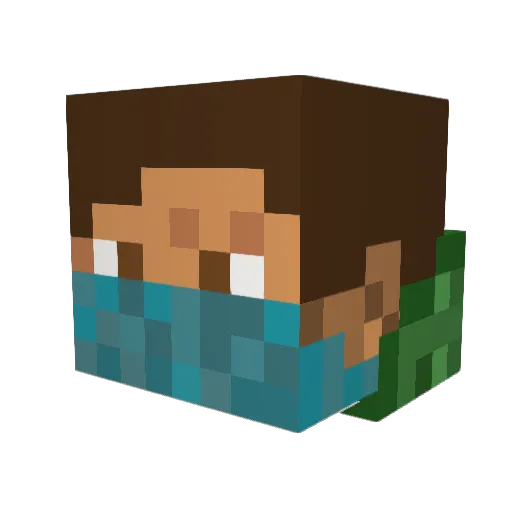 _R4ven_ Minecraft avatar head, 3D render