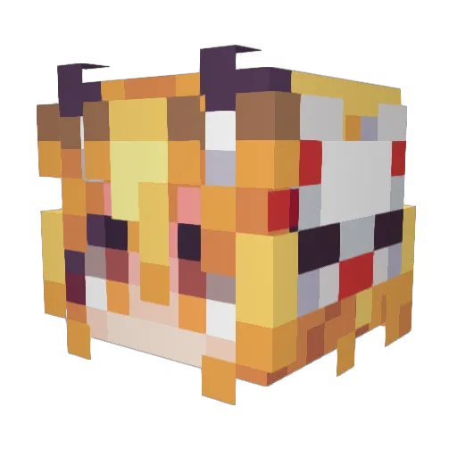 _RIKIKI_ Minecraft avatar head, 3D render