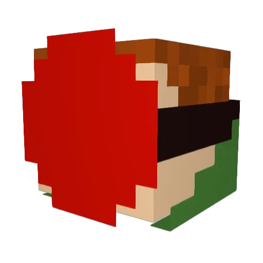 _RKV_ Minecraft avatar head, 3D render