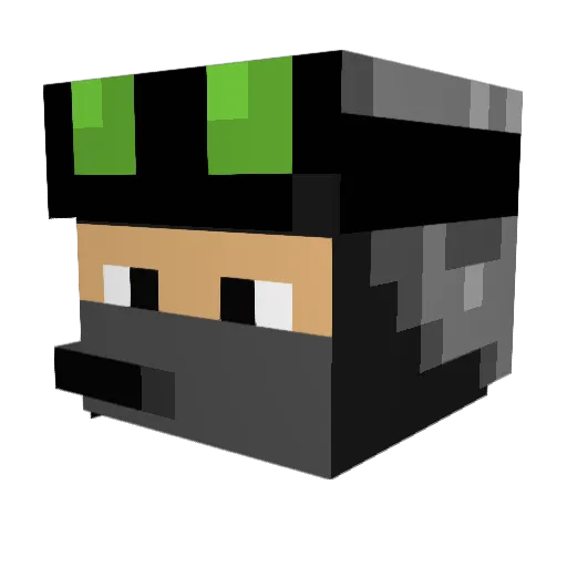 _R_I_S_K_ Minecraft avatar head, 3D render