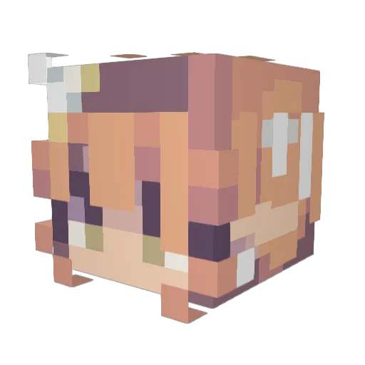 _RaspberryPie_ Minecraft avatar head, 3D render