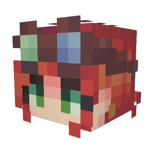 _Raspberry_pie_ Minecraft avatar head, 3D render