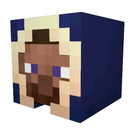 _Rassu_ Minecraft avatar head, 3D render