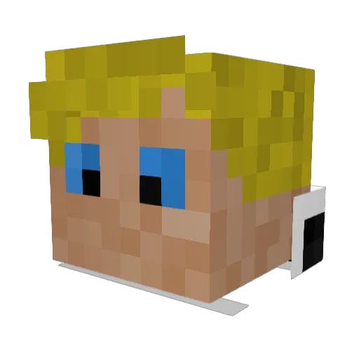 _Realfarr Minecraft avatar head, 3D render