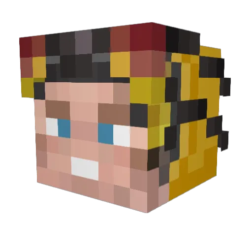 _Recruit Minecraft avatar head, 3D render