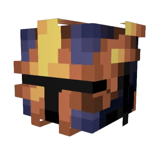 _RedSteel Minecraft avatar head, 3D render