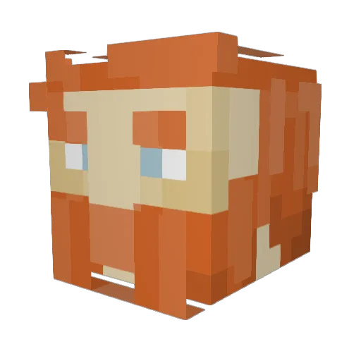 _Red__ Minecraft avatar head, 3D render