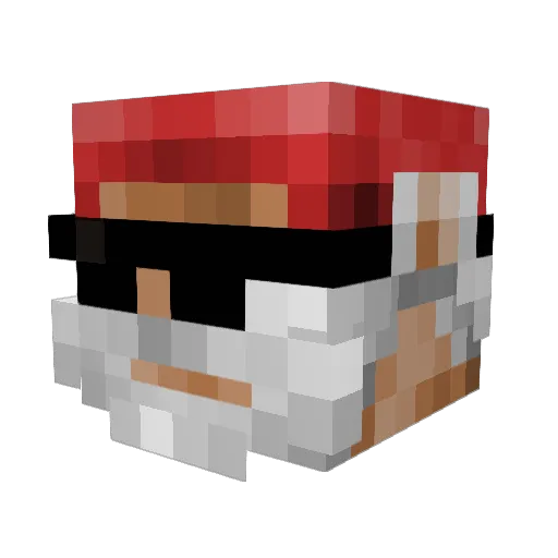 _Reverse_ Minecraft avatar head, 3D render