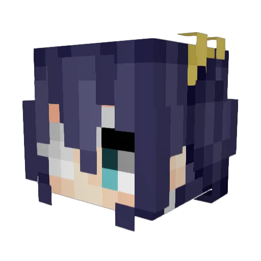_Rikka_0612_ Minecraft avatar head, 3D render
