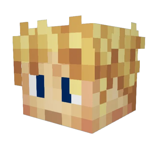 _RockerZ Minecraft avatar head, 3D render