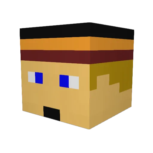 _Rozz_ Minecraft avatar head, 3D render
