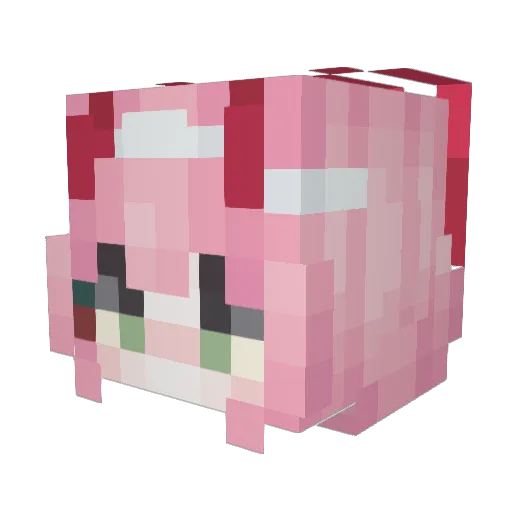 _Rurumu Minecraft avatar head, 3D render