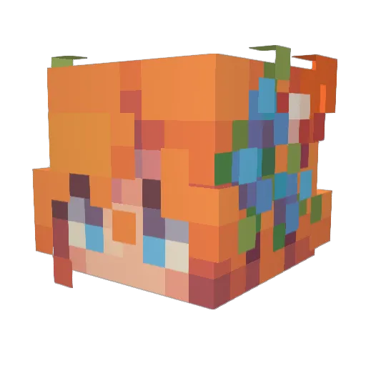 _Ryou Minecraft avatar head, 3D render