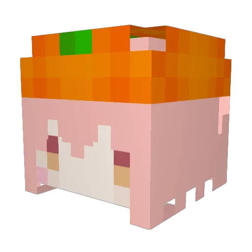 _SaRa Minecraft avatar head, 3D render