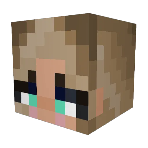 _Saffron Minecraft avatar head, 3D render