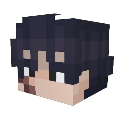 _Sahto Minecraft avatar head, 3D render