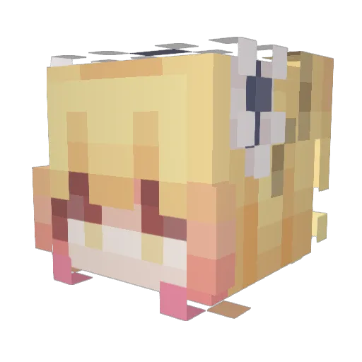 _Sakii Minecraft avatar head, 3D render