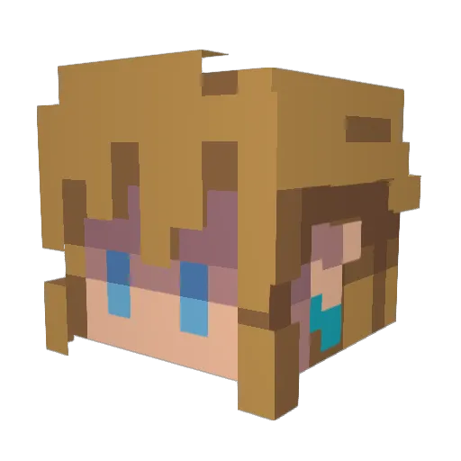 _Sarin Minecraft avatar head, 3D render