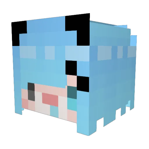_Sayori_ Minecraft avatar head, 3D render