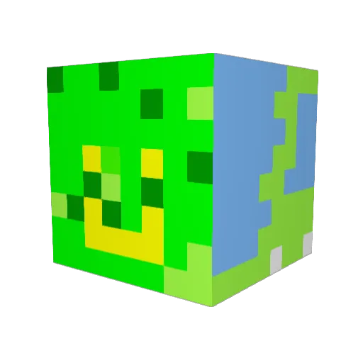 _Sea_tree Minecraft avatar head, 3D render
