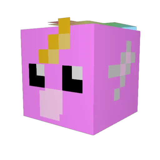 _SenpaiChan_ Minecraft avatar head, 3D render