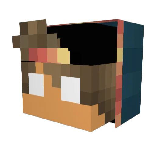 _Shadow_luca_ Minecraft avatar head, 3D render