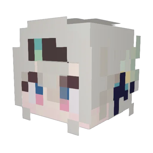 _Shang Minecraft avatar head, 3D render
