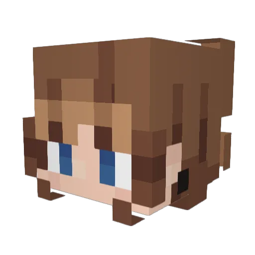 _Shiira Minecraft avatar head, 3D render