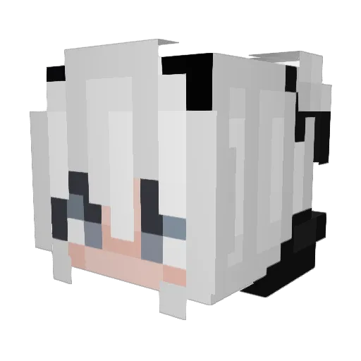 _Shikinami Minecraft avatar head, 3D render