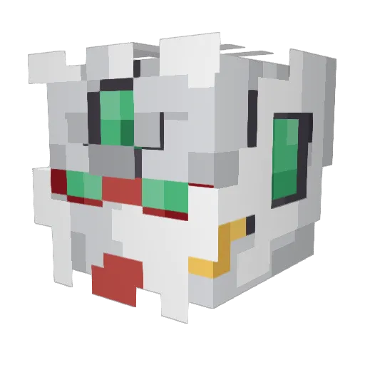 _Shinjii Minecraft avatar head, 3D render