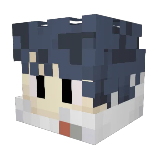 _Shiroe Minecraft avatar head, 3D render