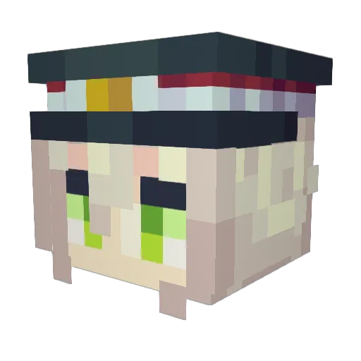 _Shirogane Minecraft avatar head, 3D render