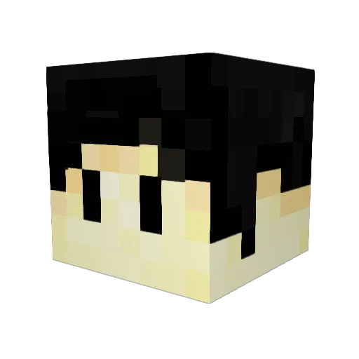 _Shizunami Minecraft avatar head, 3D render
