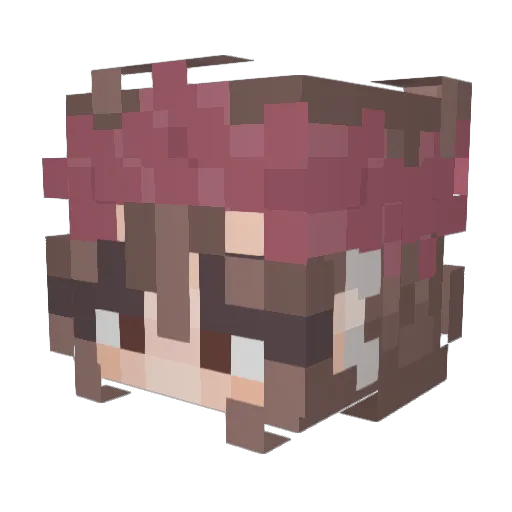 _Shizune Minecraft avatar head, 3D render