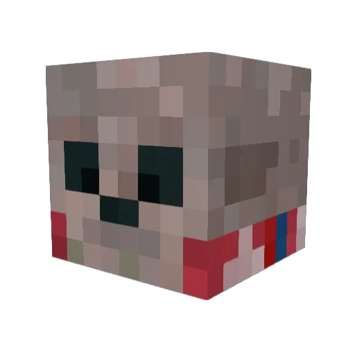 _Simbaa Minecraft avatar head, 3D render